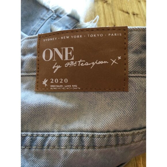 One Teaspoon Wilde Denim Distressed Frayed High-Waisted Skirt Size 25 NWT - Picture 5 of 9